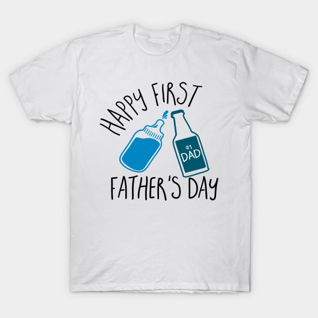 Dad Beer Happy First Father's Day T-Shirt by tekolier